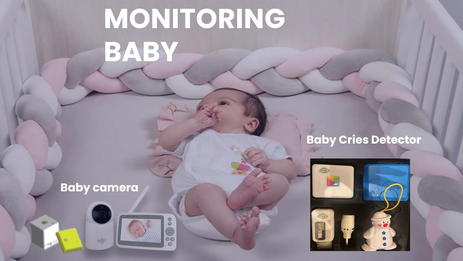 A baby asleep, watched by the Jenile monitoring camera
